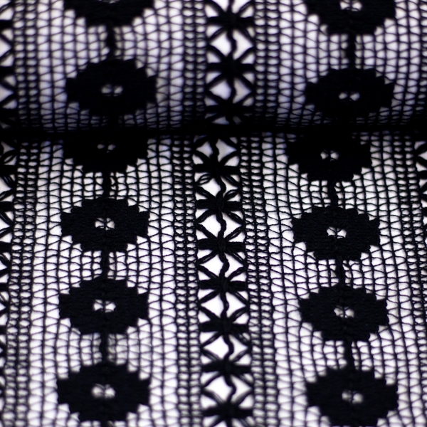 Preview: Baumwoll - Spitze - Boho - schwarz Preview: Baumwoll - Spitze - Boho - schwarz